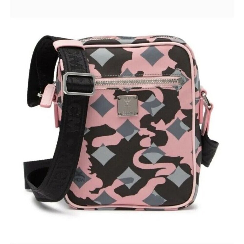 MCM Pink Blush Nylon Viseto Crossbody Camouflage Bag Purse NEW IN PACKAGE
